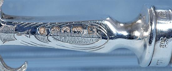 A pair of early Victorian silver fish servers, by Samuel Harwood, Knife 344mm.